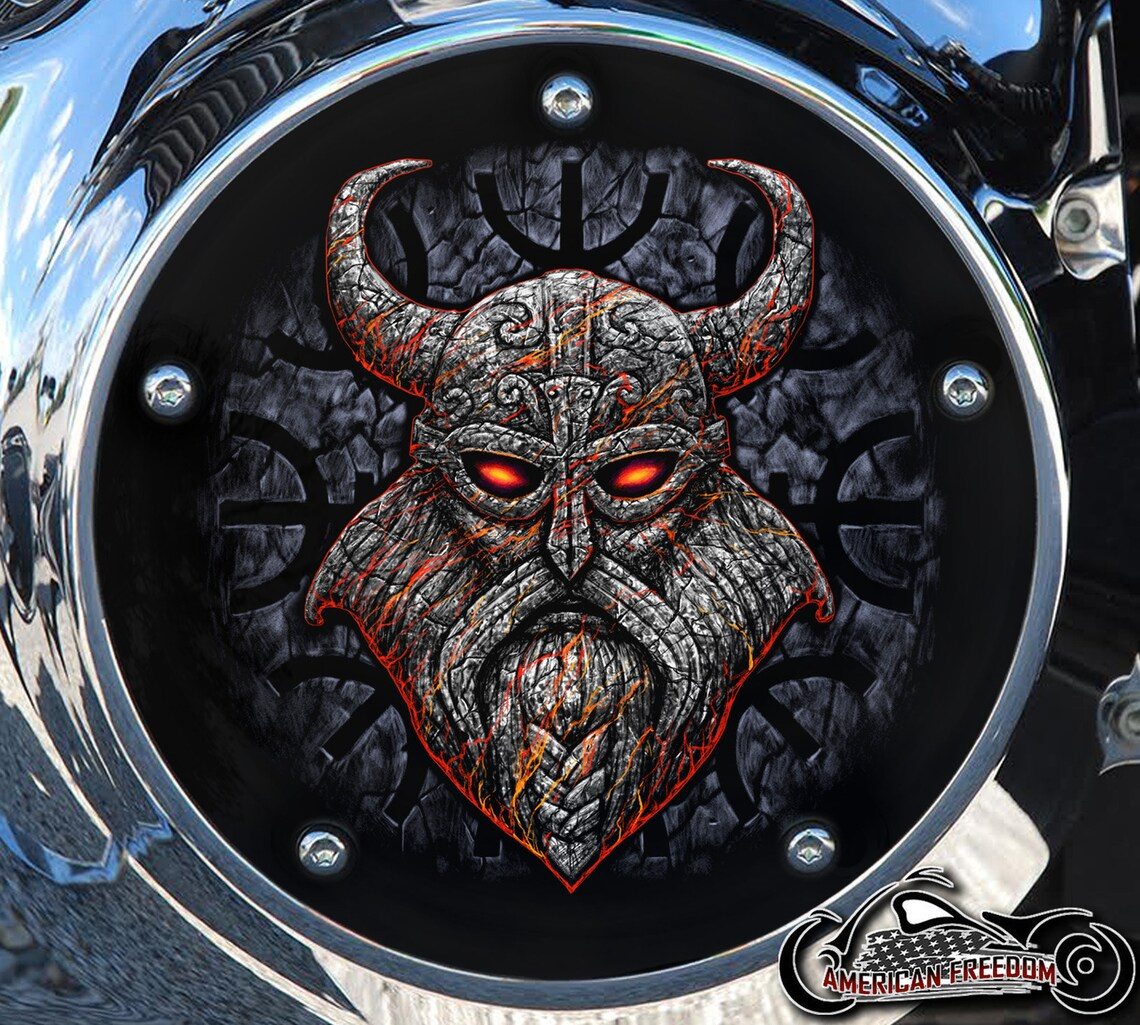 Custom Derby Cover - Odin Stone Viking